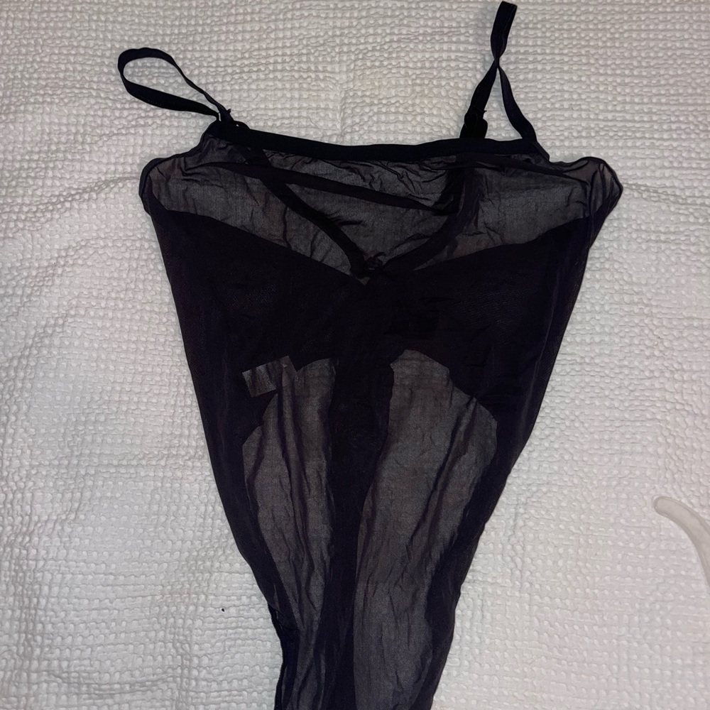 Elegant Black Sheer Bodysuit